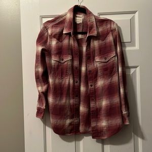 American Eagle Oversized Button Up Plaid Shirt